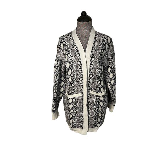Very Moda Women's Long Sleeve Snake Print Pocket Cardigan Size S - Picture 1 of 3